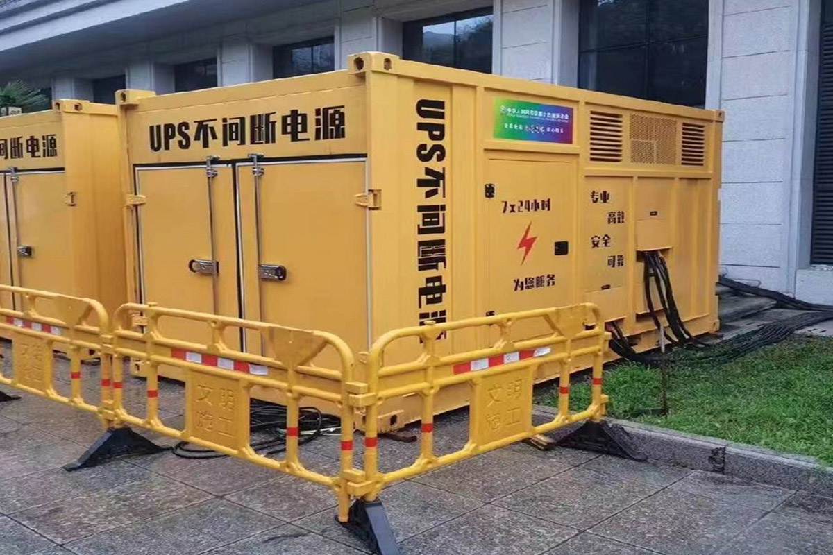 湘桥发电机租赁施工现场